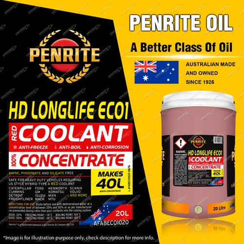 Penrite HD Longlife EC01 Concentrate Engine Coolant for cooling system 20L