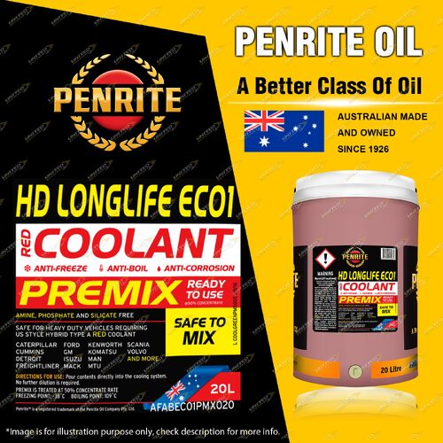 Penrite HD Longlife EC01 Premix Engine Coolant for cooling system 20L