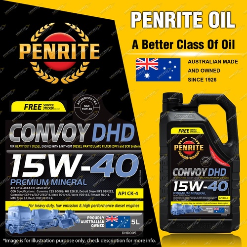 Penrite Premium Mineral Convoy Diesel HD 15W-40 Engine Oil 5L - Premium Quality