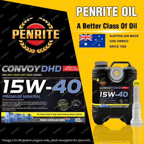 Penrite Premium Mineral Convoy Diesel HD 15W-40 Engine Oil 10L - Premium Quality