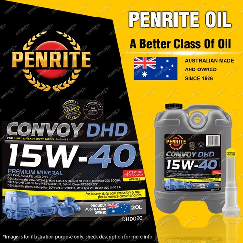 Penrite Premium Mineral Convoy Diesel HD 15W-40 Engine Oil 20L - Premium Quality