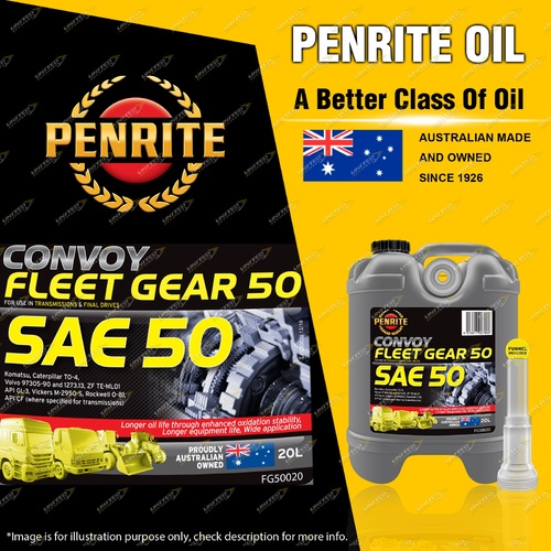 Penrite Convoy Fleet Gear 50 SAE 50 transmission hydraulic Final Drive oil 20L