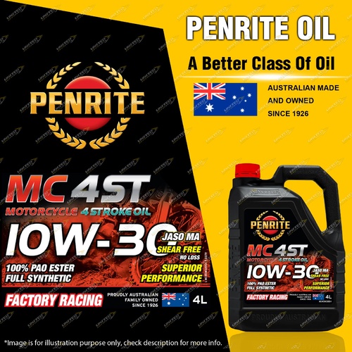 Penrite MC-4ST 10W-30 100% PAO & ESTER Motorcycle Engine Oil Premium 4L