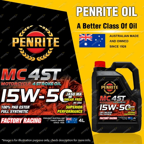 Penrite MC-4ST 15W-50 100% PAO & ESTER Motorcycle Engine Oil Premium 4L