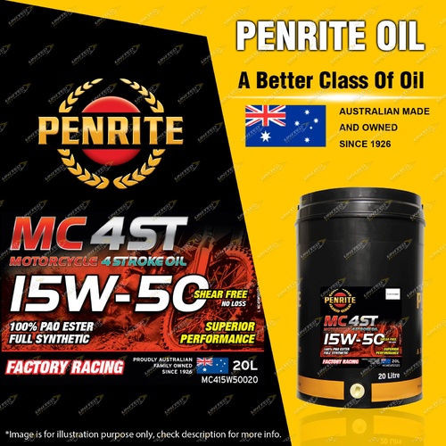 Penrite MC-4ST 15W-50 100% PAO & ESTER Motorcycle Engine Oil Premium 20L