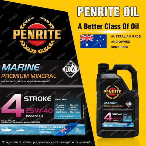 Penrite Premium Mineral MARINE INBOARD 4 STROKE 25W-40 Engine Oil 5L