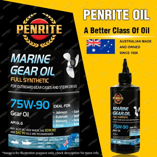 Penrite Full Synthetic Marine Gear Oil 75W-90 BLUE coloured Gear Oil 500ml