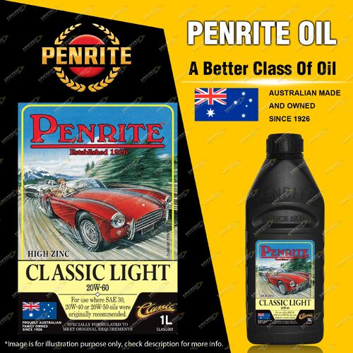 Penrite Premium Mineral CLASSIC LIGHT 20W-60 high zinc Engine Oil 1L