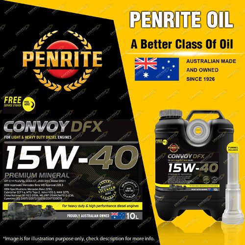 Penrite Convoy DFX 15W-40 Engine Oil 10L for Ford LN LNT LT LTA LTL LTS LTS/A