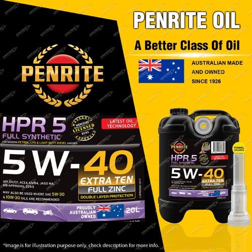 Penrite HPR 5 SAE 5W-40 Eng. Oil 20L for ABARTH 500C 312 1.4 Convertible 132KW