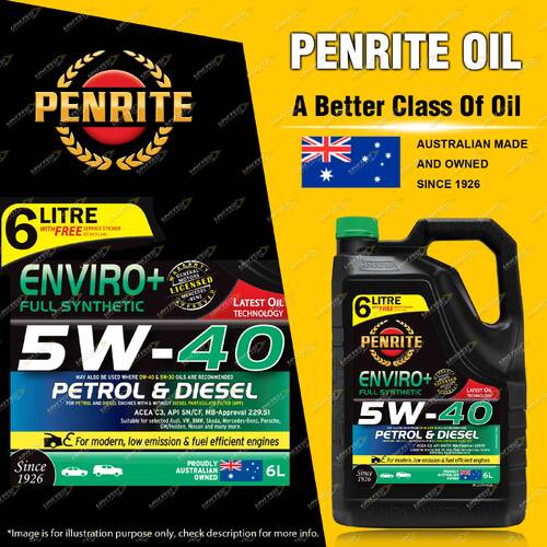 Penrite Enviro+ 5W-40 Engine Oil 6L for Chrysler Crossfire 3.2L 2003-2007 160KW