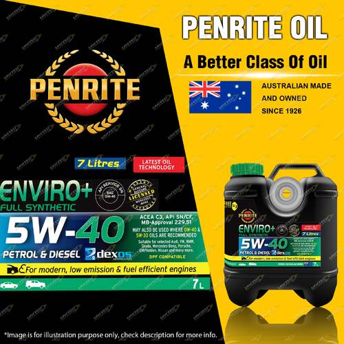 Penrite Enviro+ 5W-40 Engine Oil 7L for ABARTH 500C 1.4L Convertible 132KW