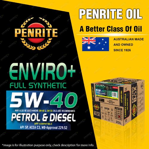 1 x Penrite Full Synthetic Enviro+ 5W-40 Engine Oil Enviro Box 20L