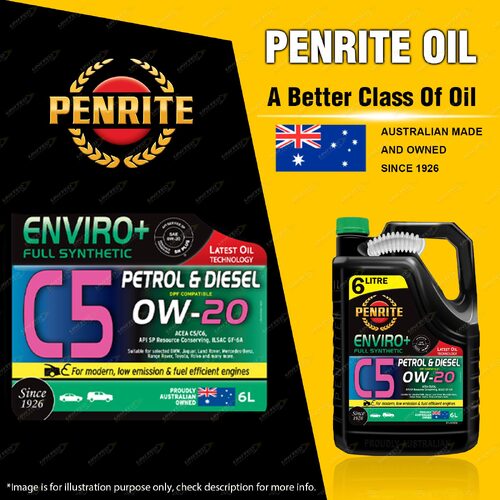 Penrite Full Synthetic Enviro+ C5 0W-20 Engine Oil 6L DPF Compatible