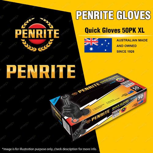 Penrite Non-Slip Nitrile Workshop Quick Gloves - Box of 50 - Extra Large