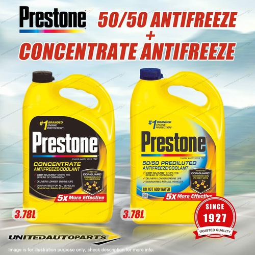 Prestone Concentrate Antifreeze 3.78L and 50/50 Antifreez Coolant 3.78L