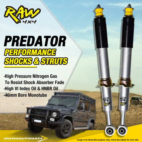 Front Raw 4x4 Predator SILVER BODY Struts 2 Inch Lift for HOLDEN COLORADO RG