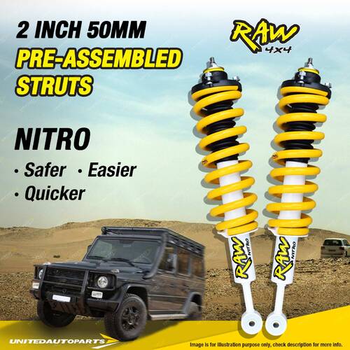 50mm Raw 4x4 Nitro Pre Assembled Strut King Springs for FORD RANGER PX Dual Cab