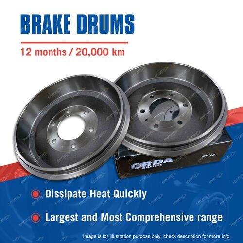 Pair Rear Brake Drums for Toyota Landcruiser KZJ70 PZJ70 FJ80 FZJ HDJ HZJ 80