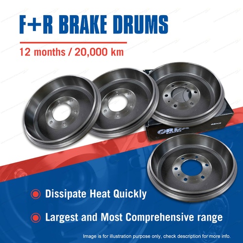 Front + Rear Brake Drums for Land Rover 88 Series 14.7mm Stud Holes