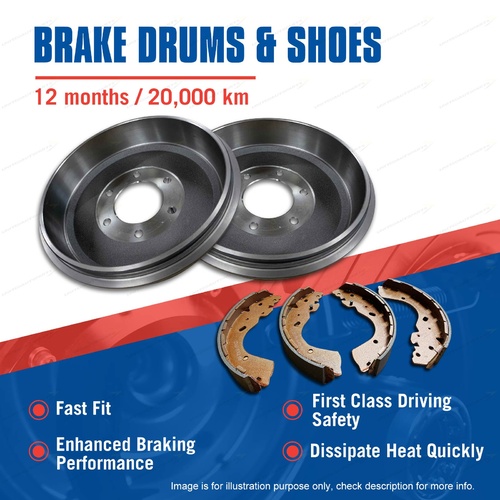 Rear Brake Drums + Brake Shoes for Mitsubishi Outlander Pajero I.O Series