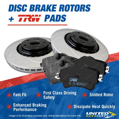 Front Slotted Brake Rotors Pads for Toyota Land Cruiser 80 Series 1992-1998