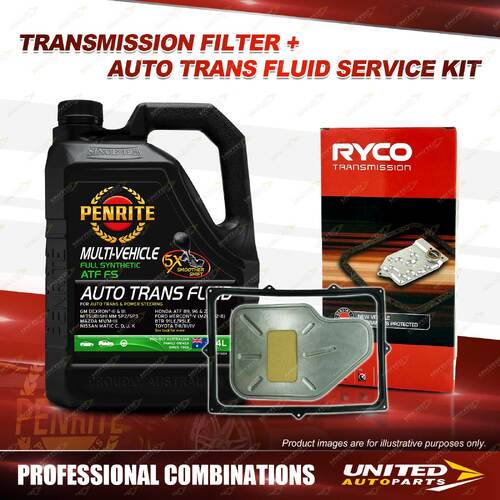 Ryco Transmission Filter + Penrite ATF Fluid for ford Courier PE 4N71B Trans