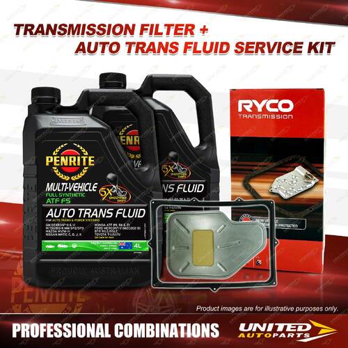 Ryco Transmission Filter + 8L Penrite ATF Fluid for ford Ranger PX 6R80 Trans