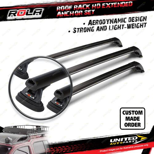 3x Rola 1350mm HD Extended Anchor Roof Rack Bars for Toyota Landcruiser 100 Ser.