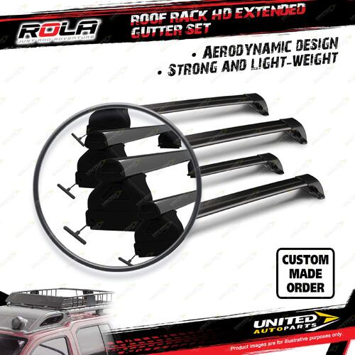 4 x Rola 1500mm HD Extended Gutter Roof Rack Bars Commercial Series GM CGM07-4-B