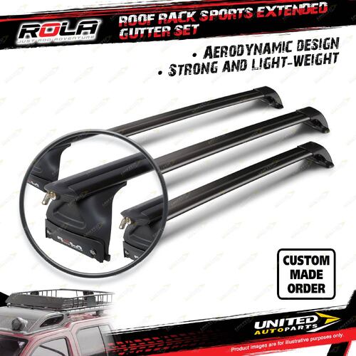 3 Rola 1350mm Sports Extended Roof Rack Bar for Toyota Landcruiser Prado 90 Ser.