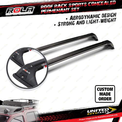 2 x Rola Sports Concealed Permenant Roof Rack Bars for Mazda 929 4D Sedan 87-91