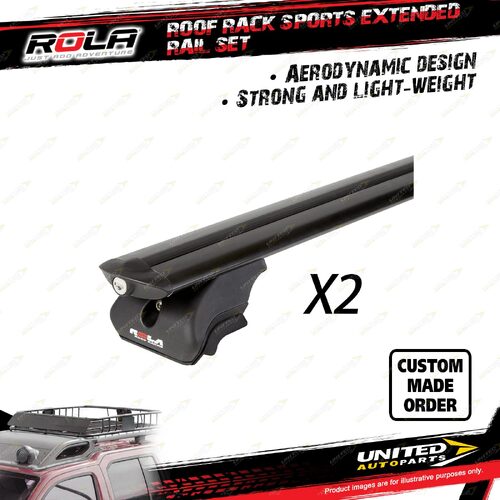 2 x Rola Sports Extended Rail Roof Rack Bar for Audi A6 4th Gen 5D Wagon 2020-On