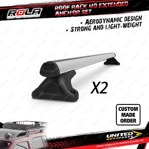 2 x Rola HD Extended Anchor Roof Rack Bars for GWM Cannon NPW Ute 09/2020-On