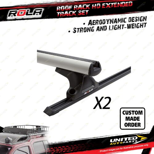 2 x Rola Heavy Duty Extended Track Roof Rack Bars for LDV T60 SK8C Ute 2021-On