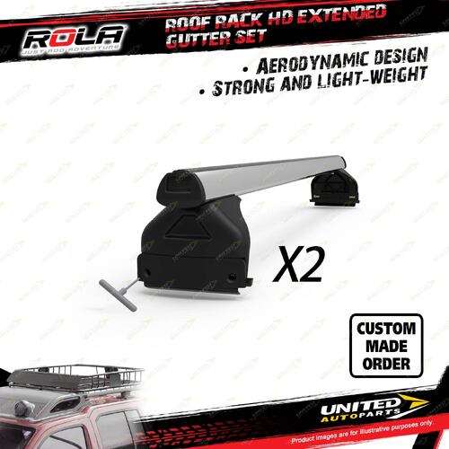 2 x Rola HD Extended Gutter Roof Rack Bars for Nissan Patrol MQ GU Y61 1981-2016