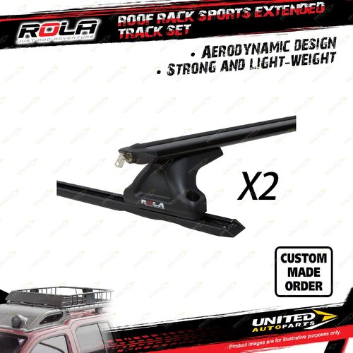 2 x Rola Roof Rack Sports Extended Track Bars T5 Elevating Roof T5ER