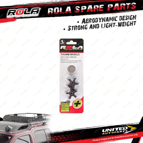 Pack of 4 Rola Roof Rack Accessory 271 x 70 x 30mm Hardware Pack T/WH WSH M6 ABS