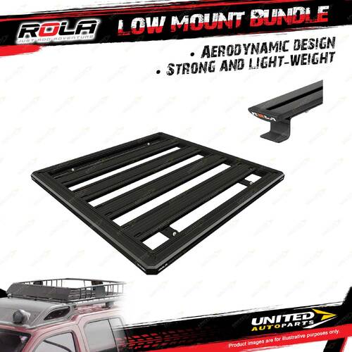 Rola Low Mount Rail Kit With 1200mm Titan Tra for Ford Ranger PX 4D Ute 12-22