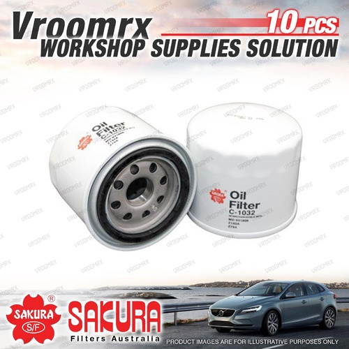 10x Sakura Oil Filter for Holden Camira JJ SJ Jackaroo UBS Piazza SHUTTLE VECTRA