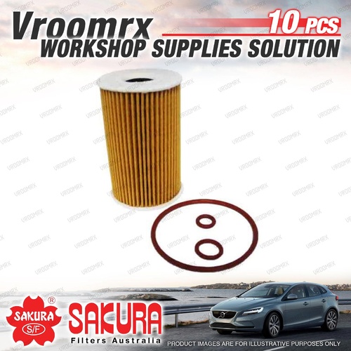 10Pcs Sakura Oil Filter for Audi A1 8X A3 8P A4 B8 A5 8T A6 C7 Q3 8U Q5 8R TT 8J