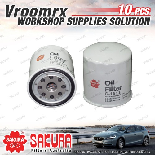 10 Sakura Oil Filter for Holden Rodeo TF TFR54 TFR55 TFR6 TFS54 TFS55 TFS6 R7 R9