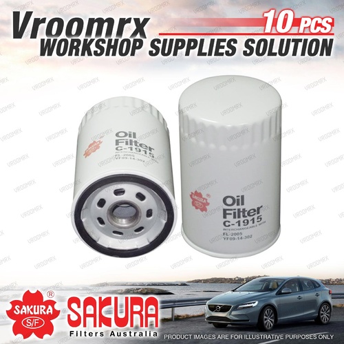 10x Sakura Oil Filter for VW BORA 1J Golf Mk III Jetta 1K Petrol Refer Z596