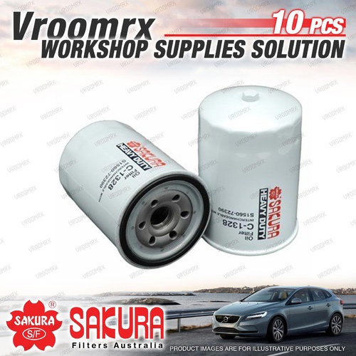 10Pcs Sakura Oil Filter for Toyota Coaster XZB40 50 XZB46 56 XZB50R XZB51 XZB56