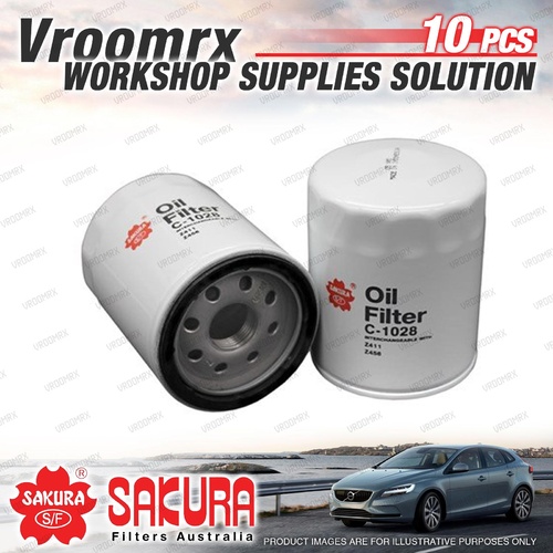 10x Sakura Oil Filter for Honda Civic CRV RM RU RW RC Petrol 4Cyl DOHC SOHC 16V