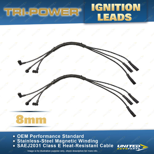 Tri-Power 8mm Ignition Leads for Ford Fairlane Fairmont Falcon AU2 Ghia AU3 4.0L