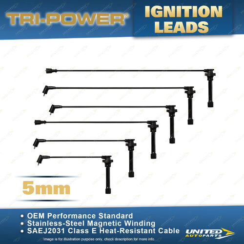 Tri-Power 5mm Ignition Leads for Mitsubishi Pajero NH NJ Triton ML MN Challenger