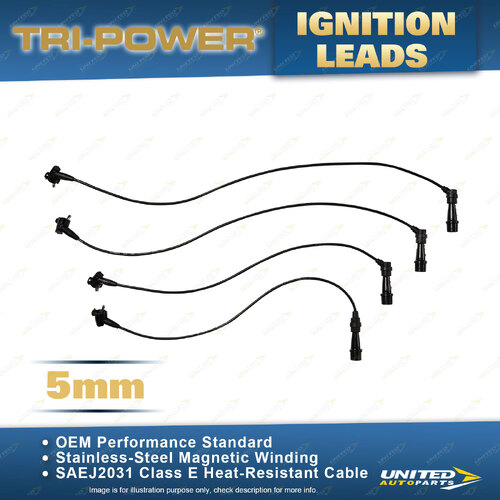 Tri-Power 5mm Ignition Leads for Toyota Hiace Hilux RZN147 2.0L 2.4L 1RZ 2RZE