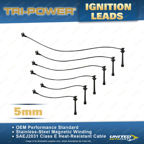 Tri-Power 5mm Ignition Leads for Toyota Landcruiser FJ79 FJ105 4.5L 1FZFE 98-07