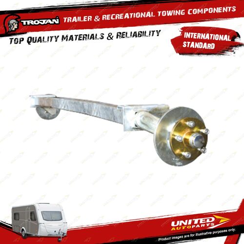 Trojan Trailer Non Braked Full Beam Axle 1500 Straight Galvanized LM